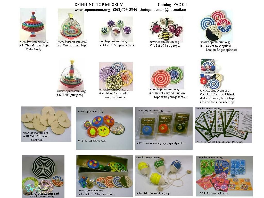 Catalog, Tops to buy, Spinning Top Museum